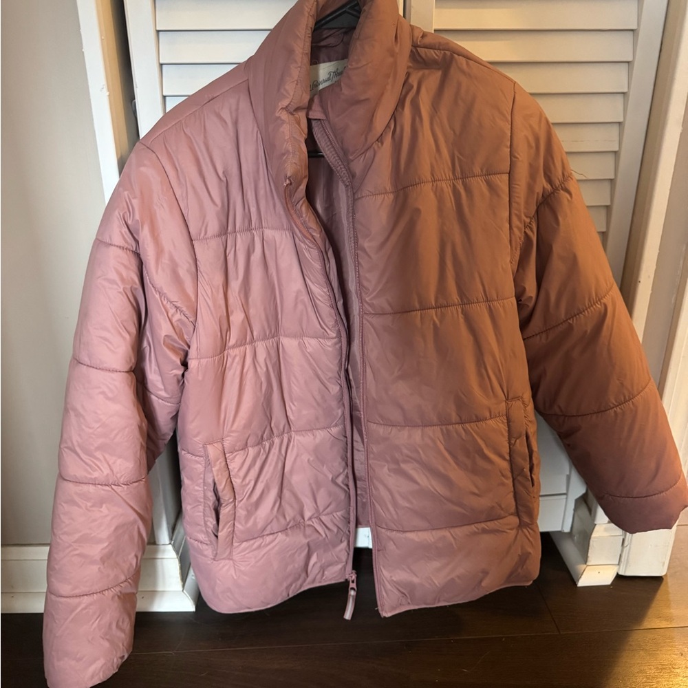 Mauve Pink Quilted Puffer Jacket